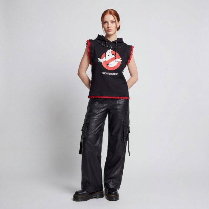 gilet hoodie Ghostbusters vintage upcyclé Aliona Sama