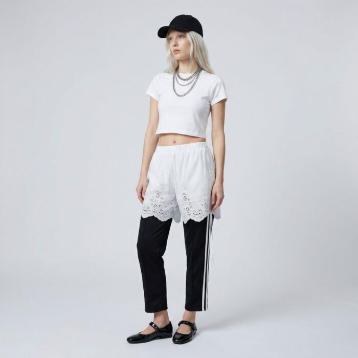 Combo pantalon-short Adidas upcyclé par Aliona Sama