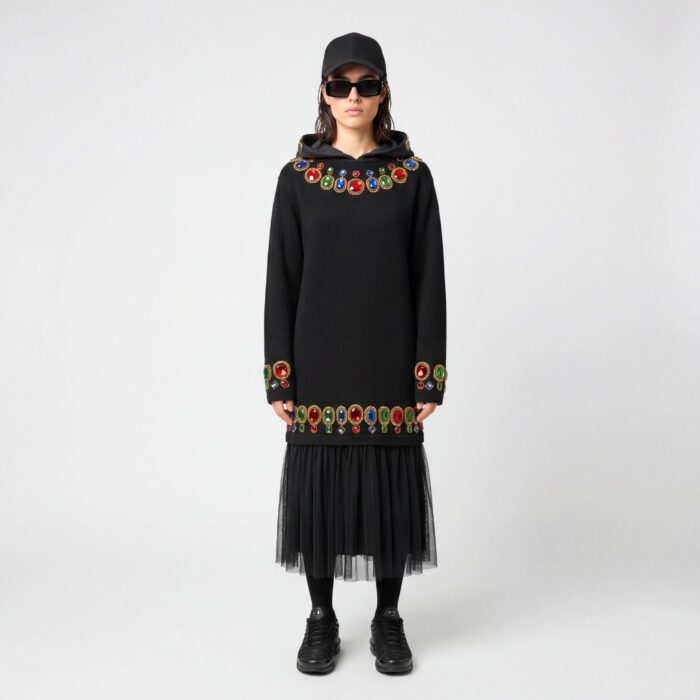 Robe Robe cashmere diams reworked par Aliona Sama